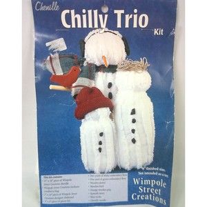 Vintage Wimpole Street Creations Chenille Chilly Trio Snowman Craft Kit 1999 New